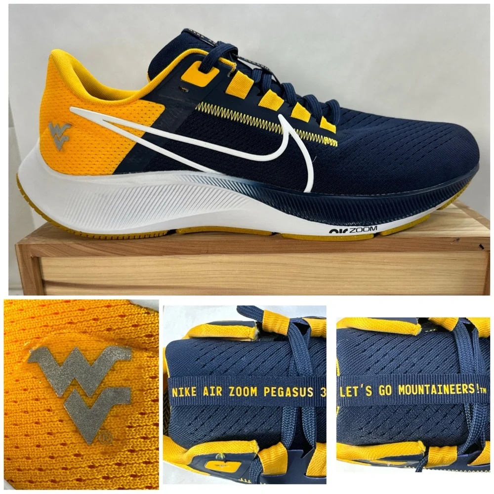 Nike Air Zoom Pegasus 38 West Virginia University WVU DJ0864-400 Men’s Size 11.5